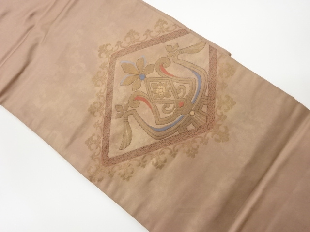 JAPANESE KIMONO / VINTAGE NAGOYA OBI / WOVEN ABSTRACT & RHOMBUS